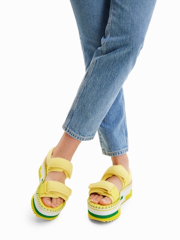 Desigual Sandals 'Rainbow' in Yellow: front