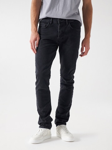 Coupe slim Jean Salsa Jeans en noir : devant