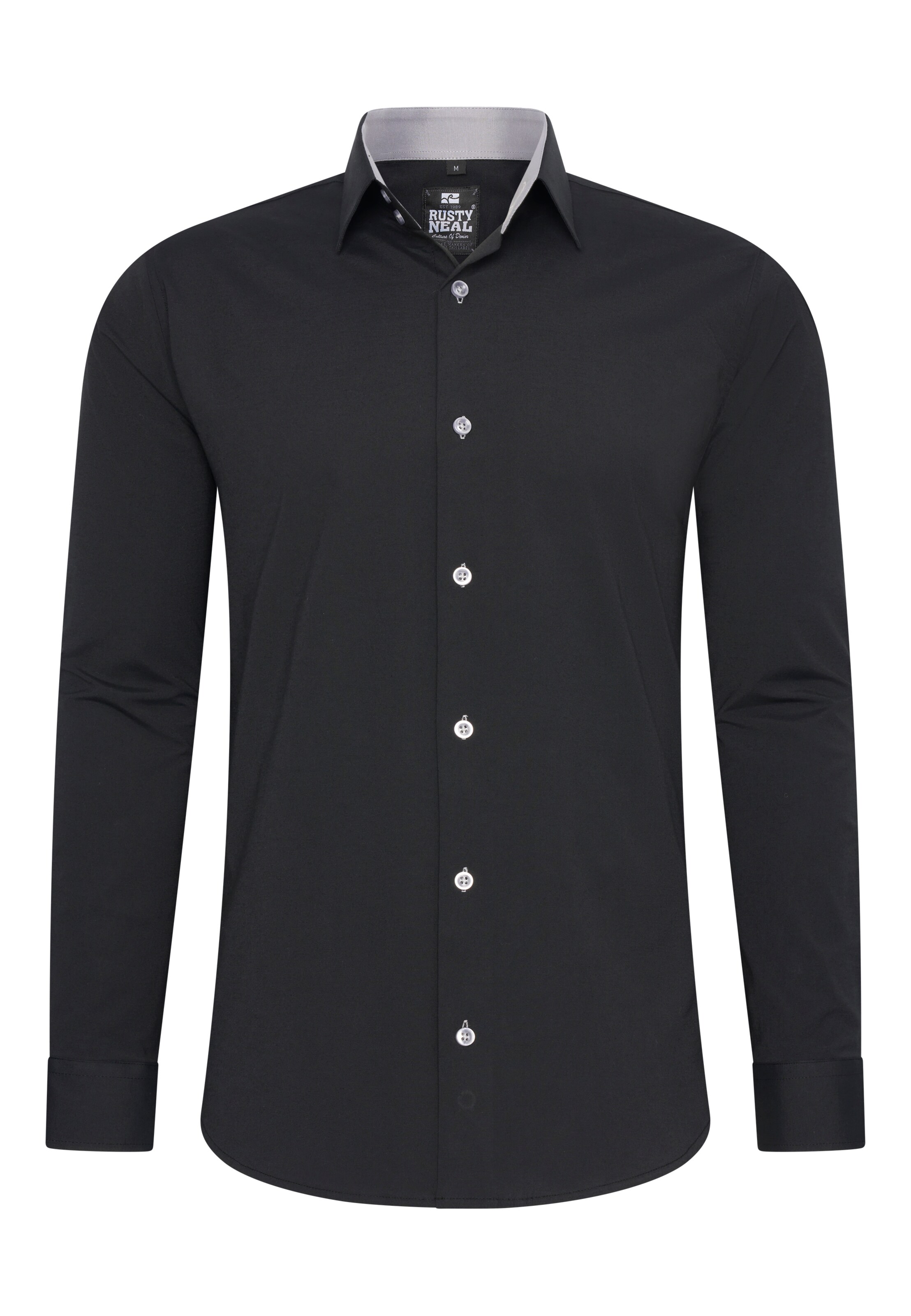 Rusty Neal Regular fit Button Up Shirt in Black: front
