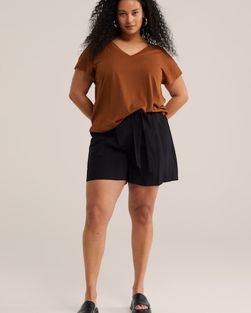 WE Fashion - Loosefit Pantalón en negro: frente