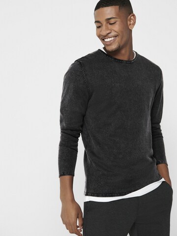 Only & Sons Regular Fit Pullover 'Garson' in Schwarz