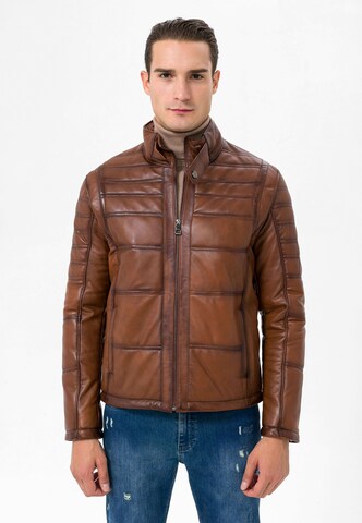 Veste mi-saison Jimmy Sanders en marron : devant