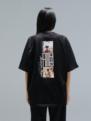 Alessandro Magno Oversized Shirt 'FASHION' in Black