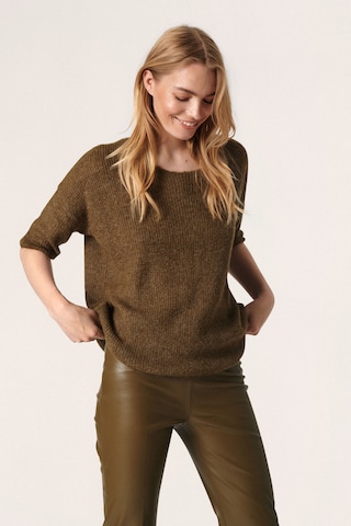 SOAKED IN LUXURY Sweater 'Tuesday' in Brown: front