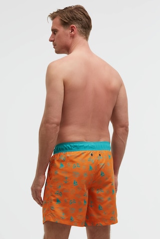 CAMP DAVID Badehose mit All Over Print in Orange
