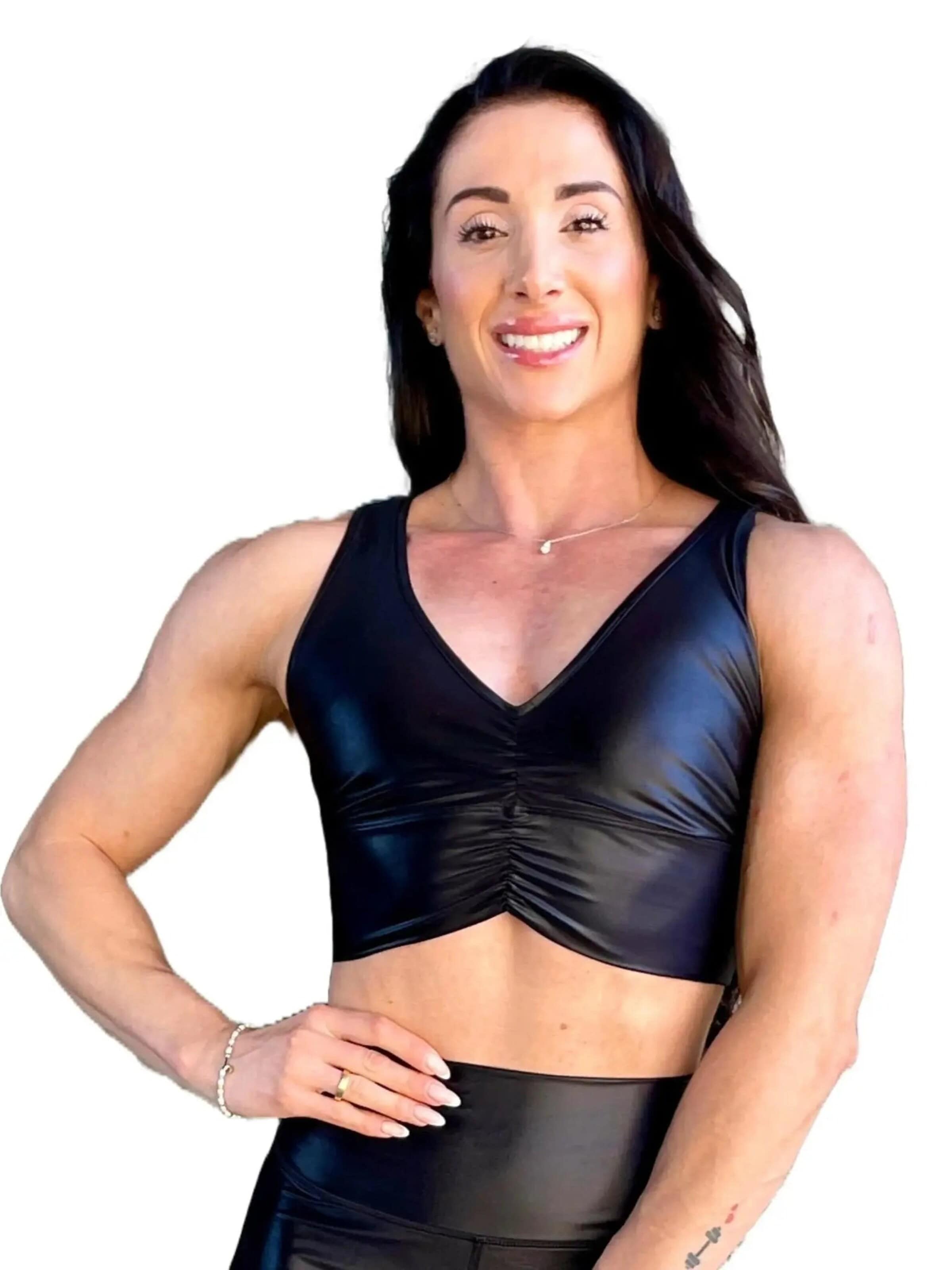 LUXFEELSportski top 'Top Adela Pearl Shine' - crna boja: prednji dio