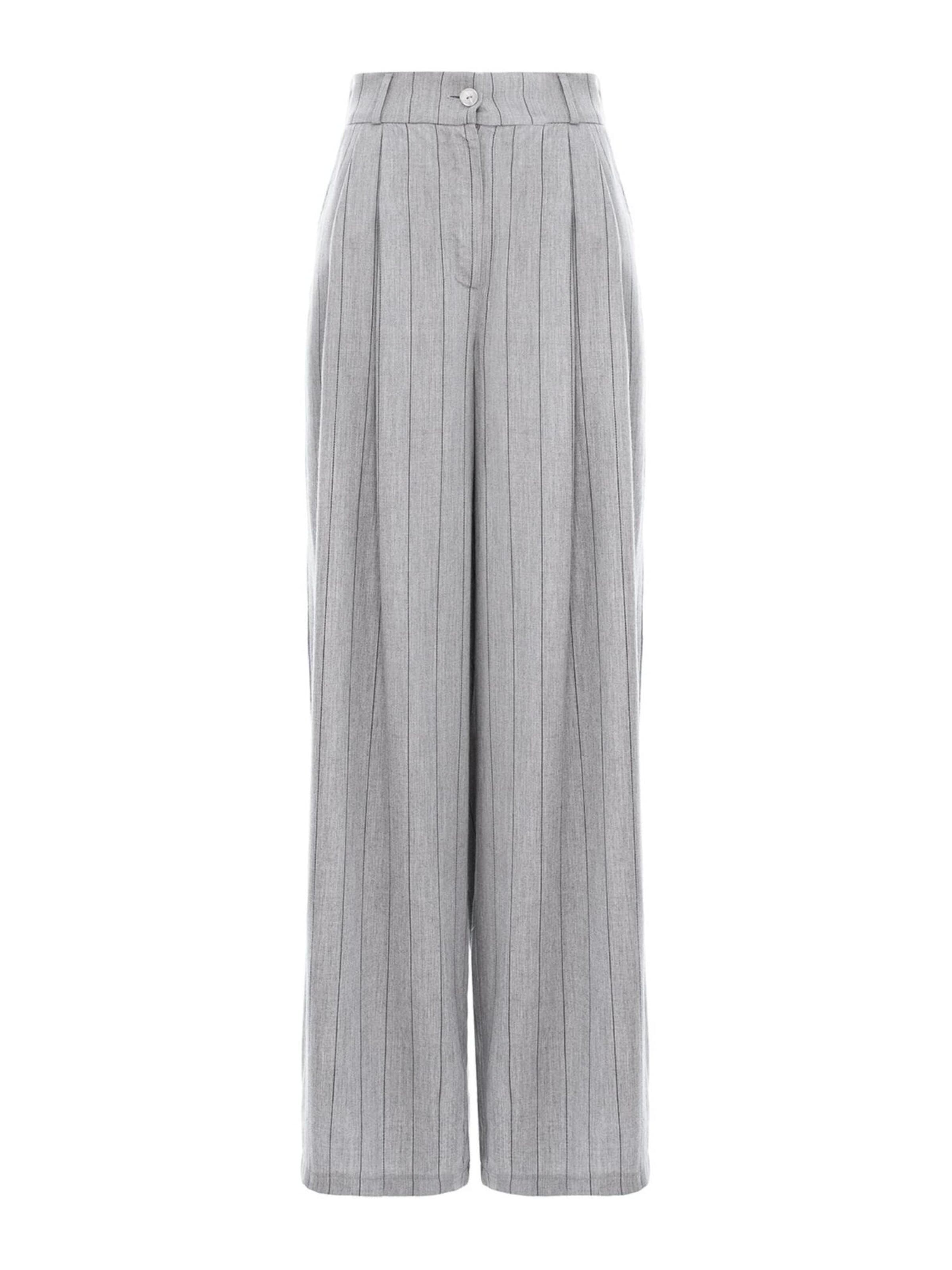 Couture de Marie Wide Leg Bundfaltenhose 'Hilda'‌‌‌‌‌‌‌‌‌ in Grau: Vorderseite