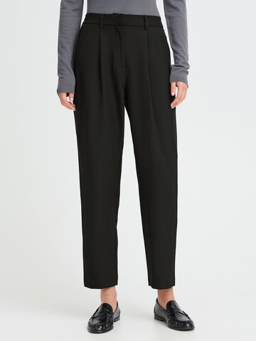 Regular Pantalon à plis 'IHFAVA' ICHI en noir : devant