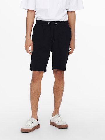 Only & Sons Regular Pants 'Neil' in Black: front