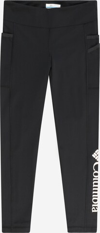 COLUMBIA Skinny Workout Pants 'Lodge' in Black: front