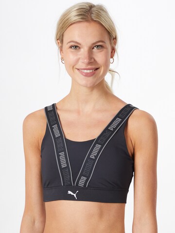 PUMA Bustier Sport bh in Zwart: voorkant