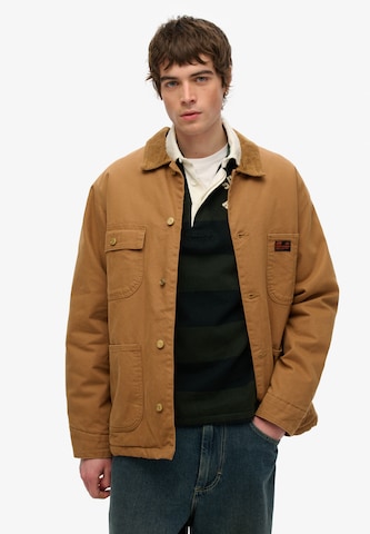 Superdry Between-season jacket 'Surplus Chore' in Brown: front