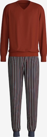 CALIDA Long Pajamas 'Cotton Special' in Red: front