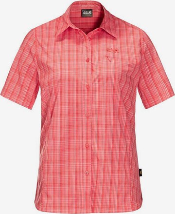 JACK WOLFSKIN Athletic Button Up Shirt 'Centaura' in Pink: front