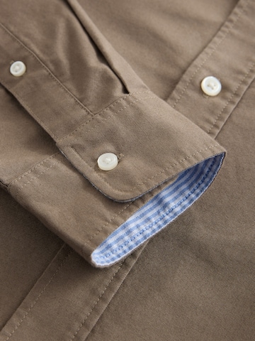 Next Slim fit Button Up Shirt in Beige
