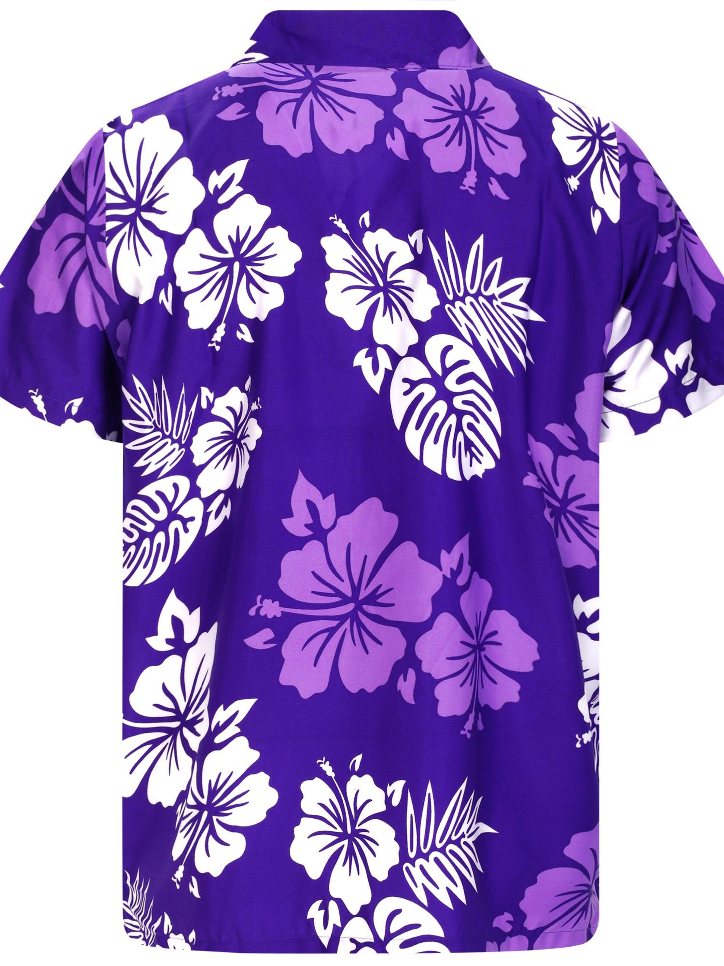 King Kameha Shirt 'Mono Hibiscus'‌‌‌‌‌‌‌ in Lila