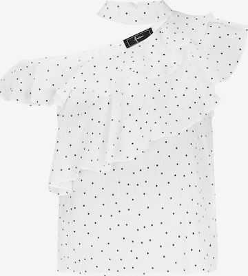 Camicia da donna di faina in bianco: frontale