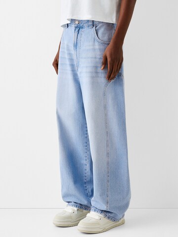 Wide Leg Jean Bershka en bleu