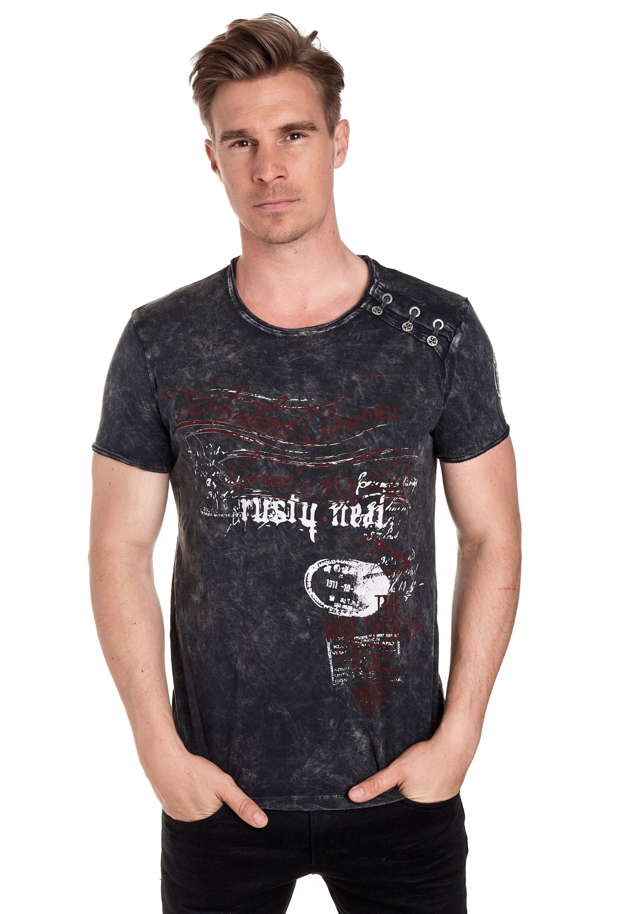 Rusty Neal T-Shirt in Grau: Vorderseite