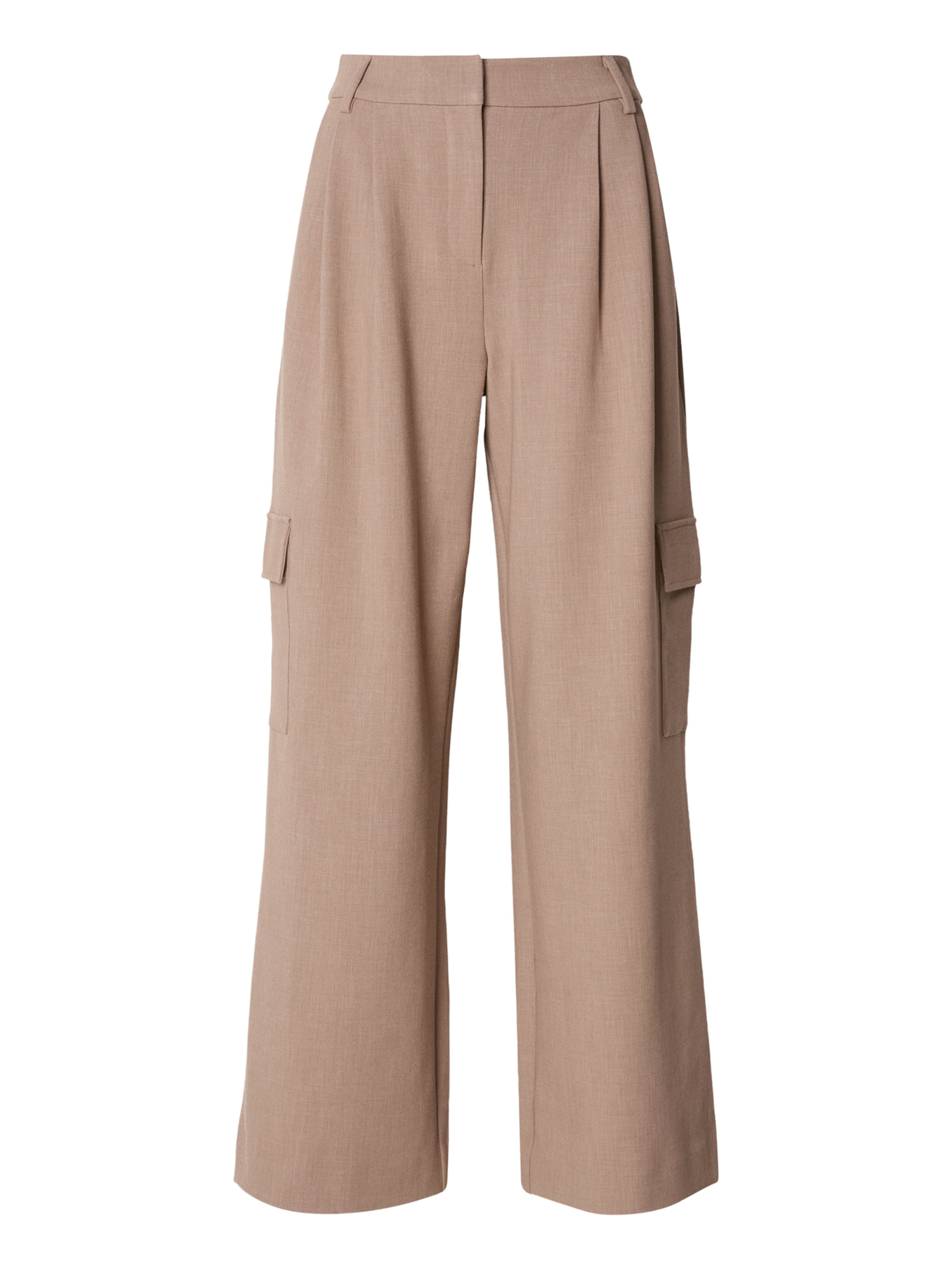 MSCH COPENHAGEN Wide leg Veckad byxa 'Michelle' i brun: framsida