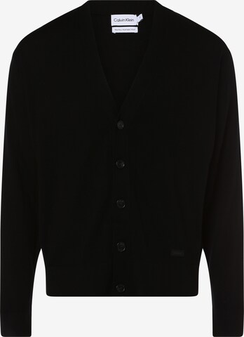 Calvin Klein Knit Cardigan in Black: front