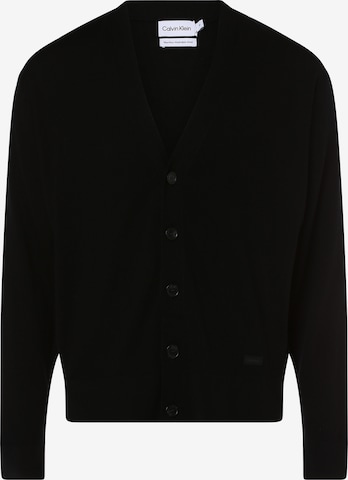 Calvin Klein Knit Cardigan in Black: front