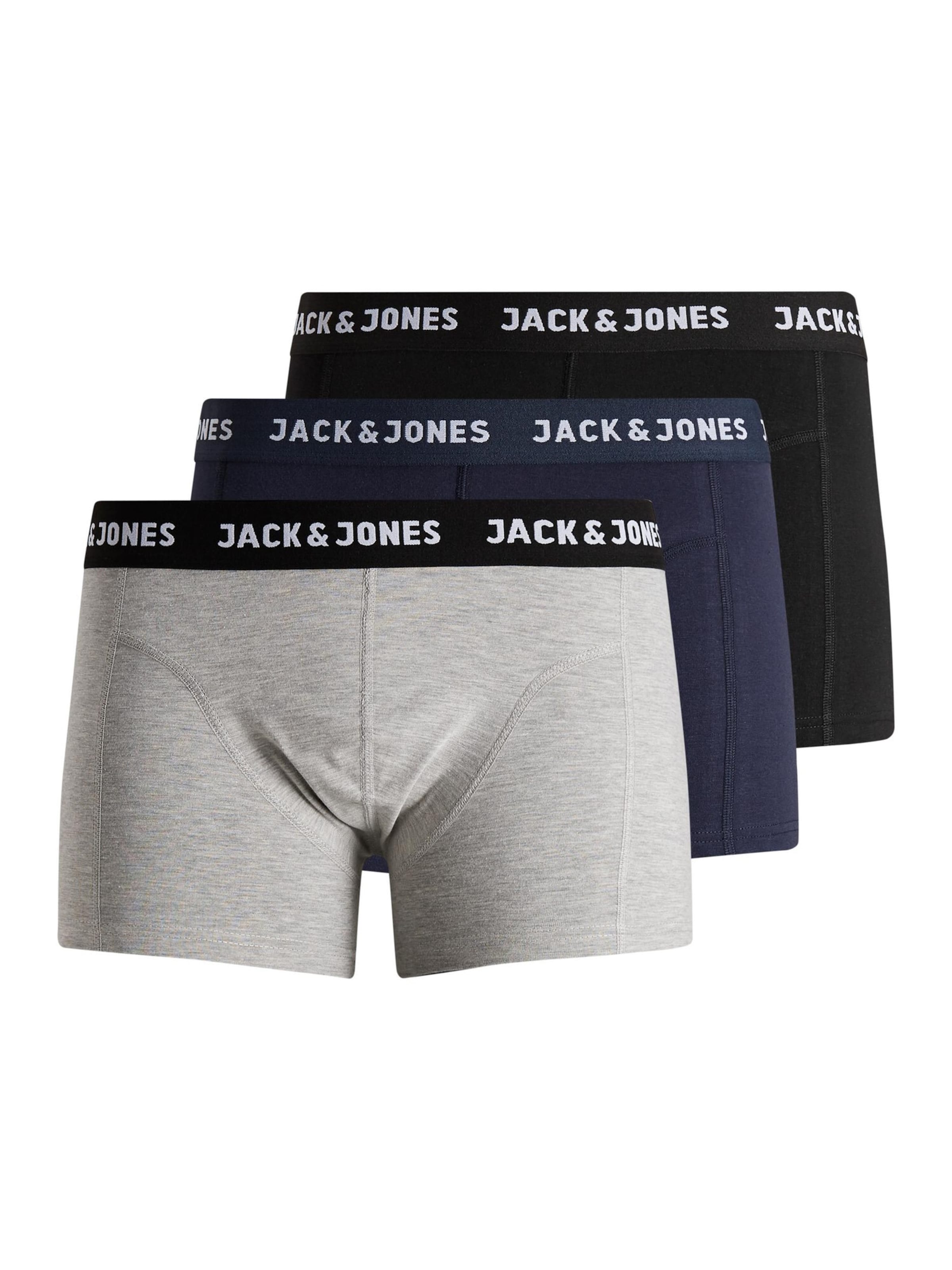 JACK & JONES Боксерки 'JACAnthony' в нейви синьо / сив меланж / черно / бяло, Преглед на продукта