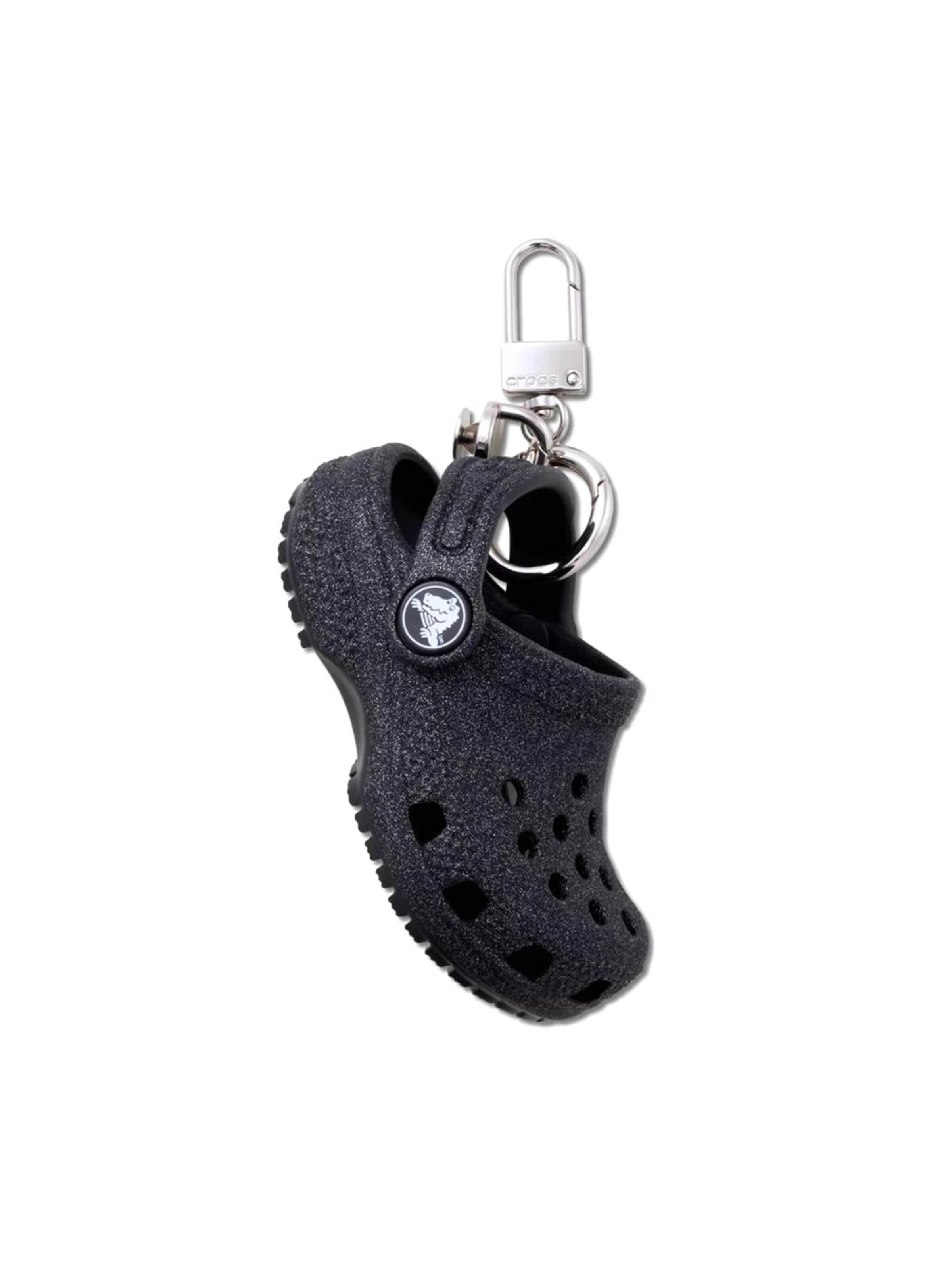 Portachiavi 'Classic Glitter Clog Bag Charm' di Crocs in nero