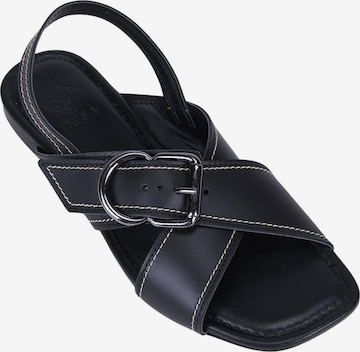 Desa Sandals 'Sandalen mit gekreuzten Riemen' in Black: front