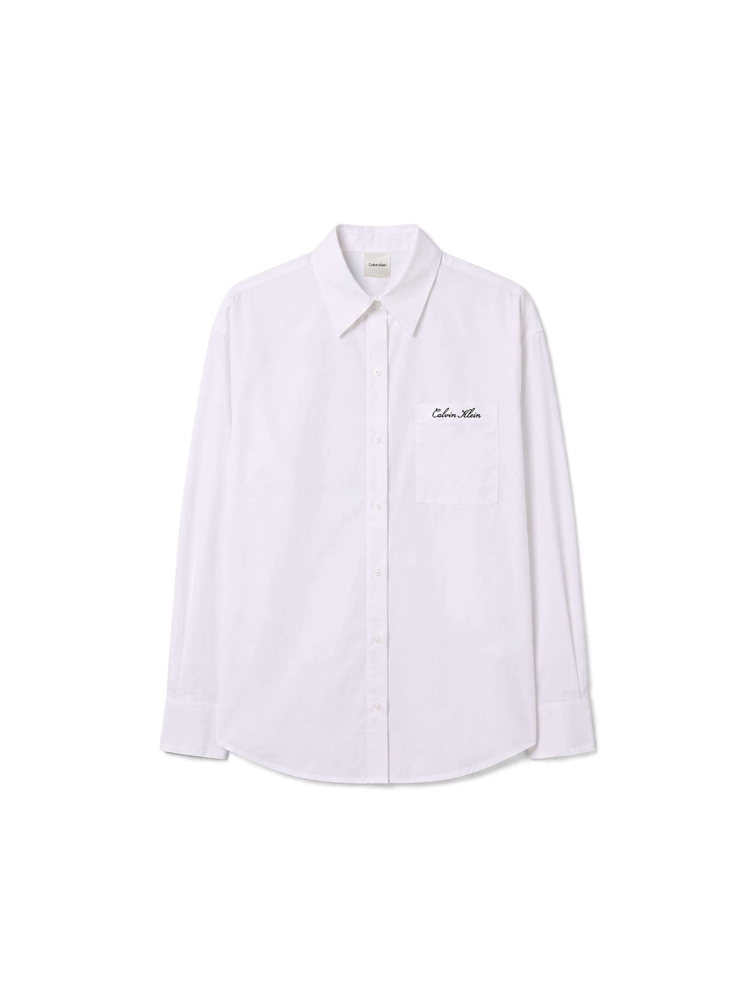 Calvin Klein Slaapshirt in Wit: voorkant