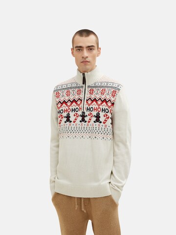 TOM TAILOR Sweater in White: front