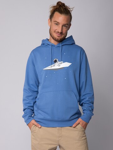 Watapparel Sweatshirt ' Fly me to the moon ' in Blauw: voorkant