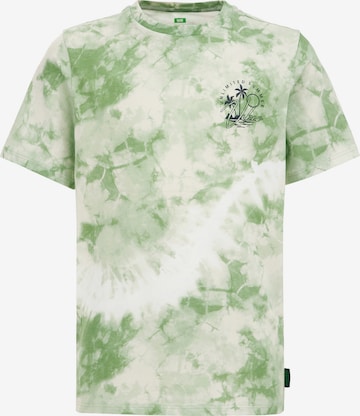 Tricou de la WE Fashion pe verde: față