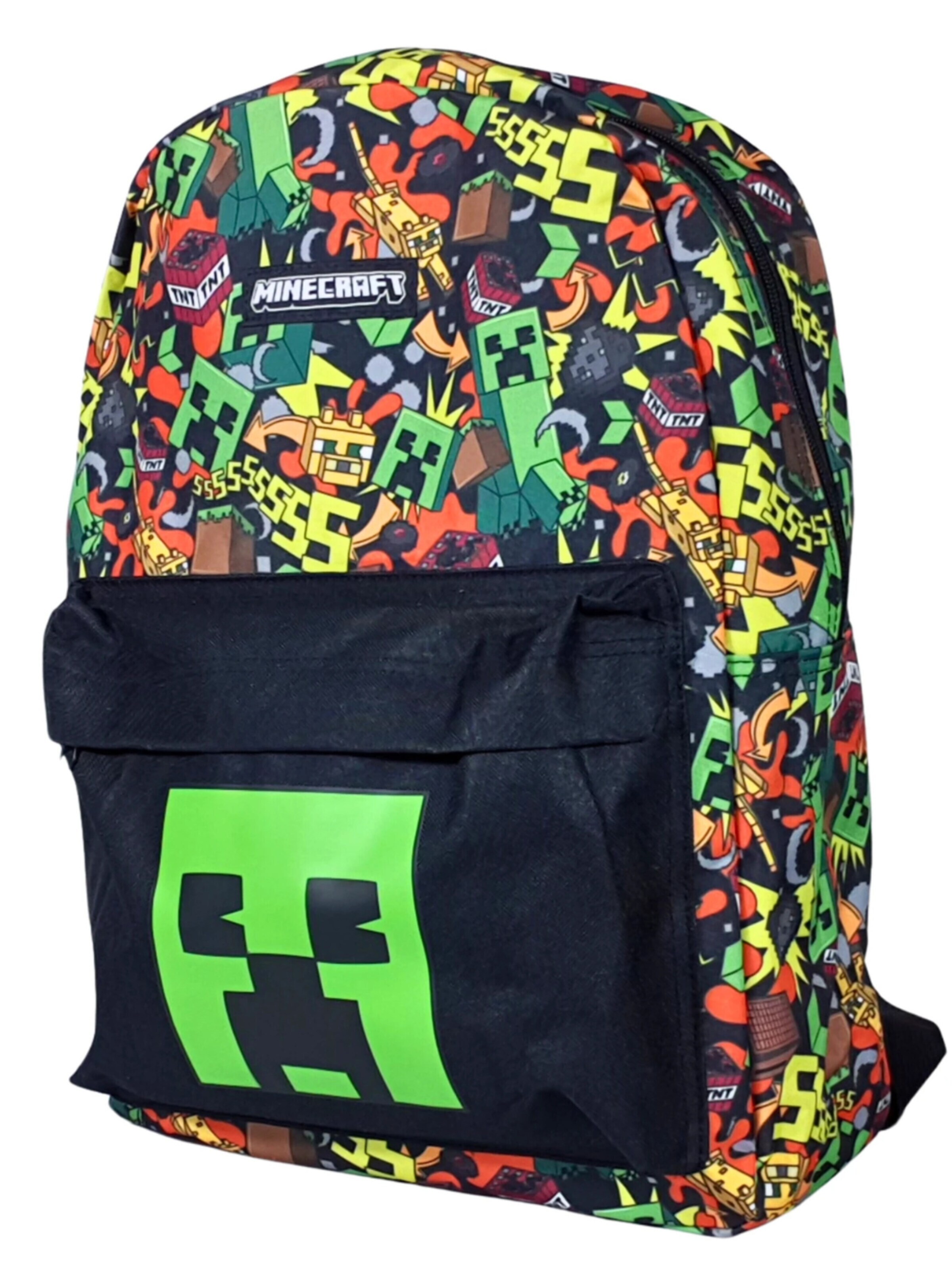 Minecraft Rugzak 'Minecraft Backpack Kids – Creeper – Black/Green – School Bag with Laptop Compartment' in Groen