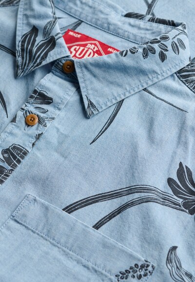 Superdry & Co Overhemd 'Vintage Loom' in M in de kleur Lichtblauw / Zwart, Productweergave