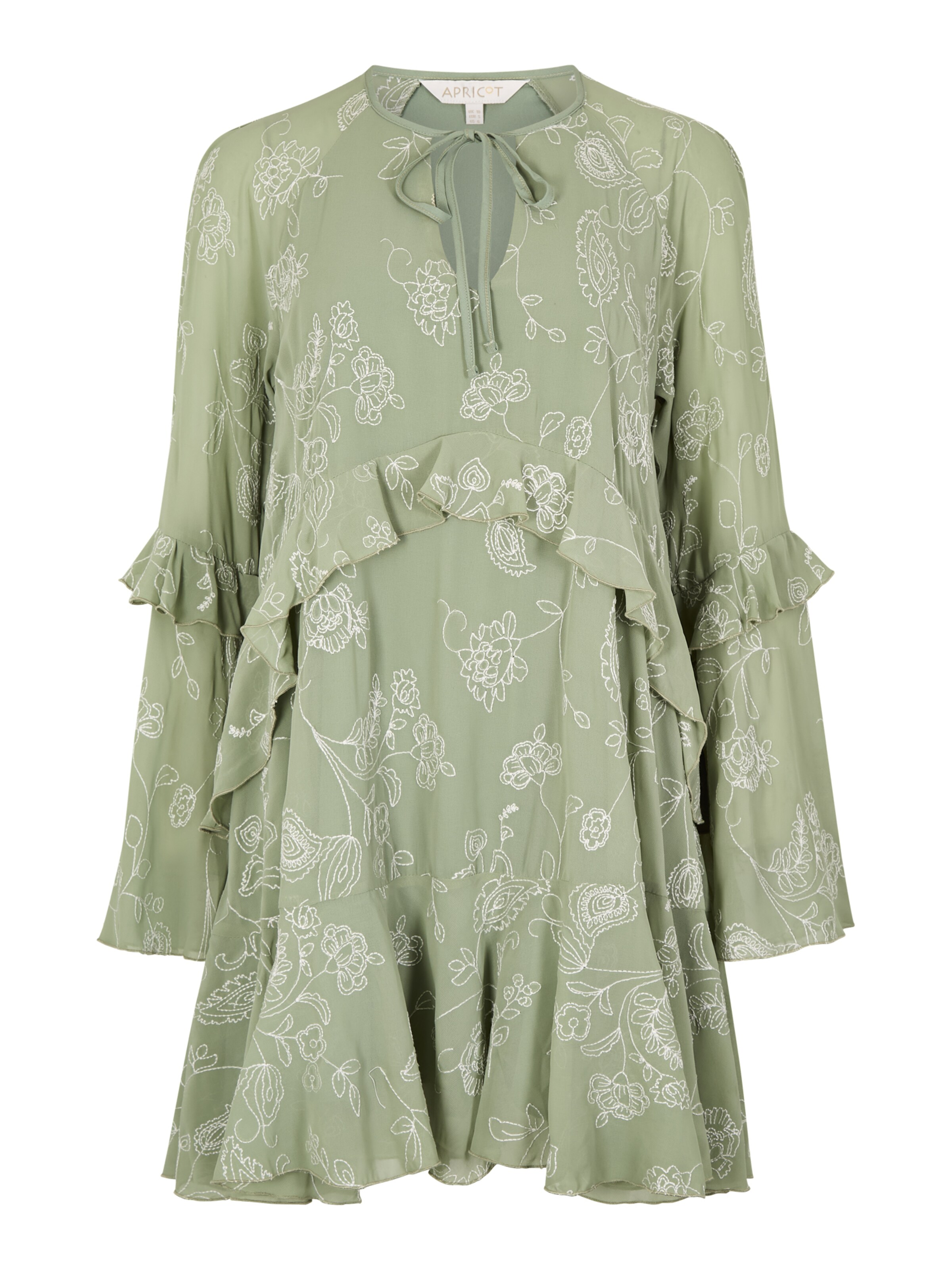 Apricot Floral Embroidered Mini Dress ' ' in mint, Produktansicht