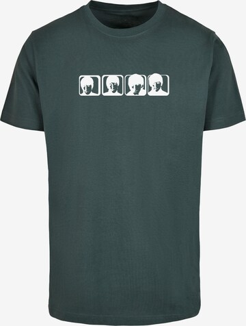 Maglietta 'Beatles - Four Heads' di Merchcode in verde: frontale