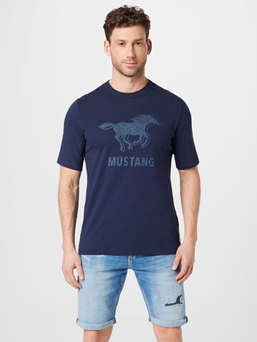 MUSTANG T- Shirt  'Alex' in Blau: predná strana