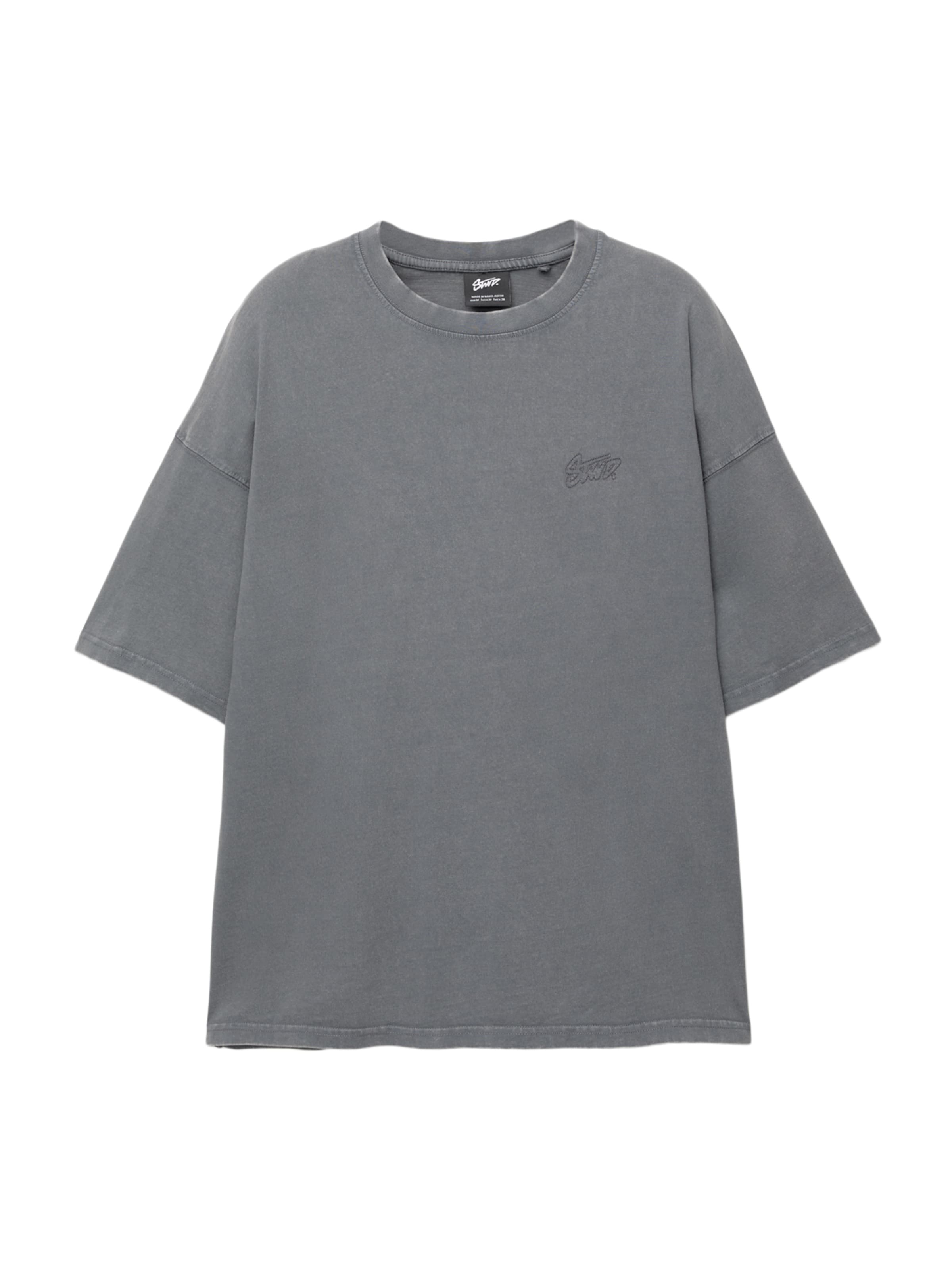 T-Shirt Pull&Bear en gris : devant