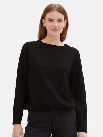 Sweat-shirt TOM TAILOR en noir : devant