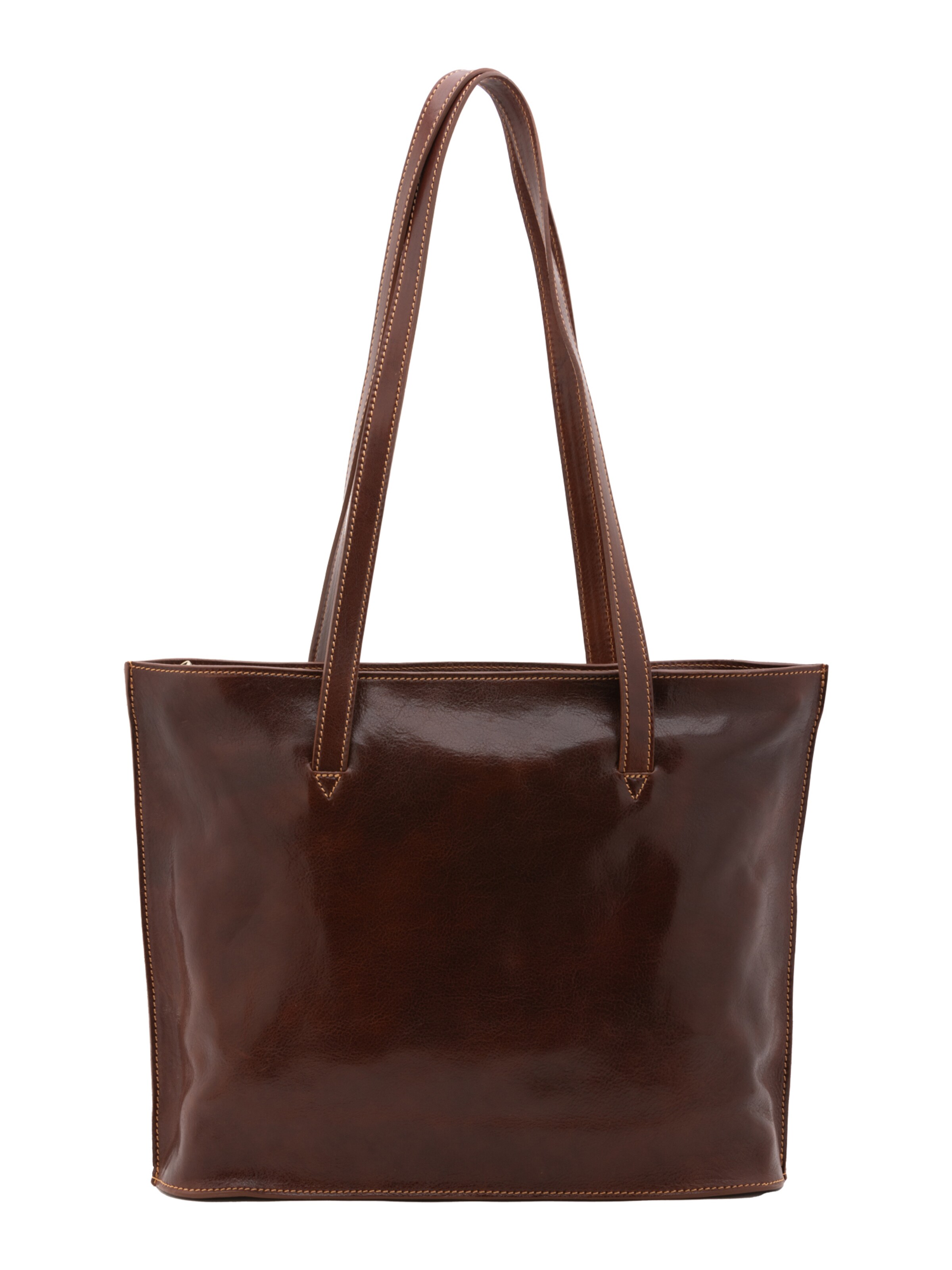 Borsa a spalla 'Borsa a Spalla Donna Pelle Vera Vacchetta - Chiusura Zip Made in Italy' di I Fratelli in marrone: frontale