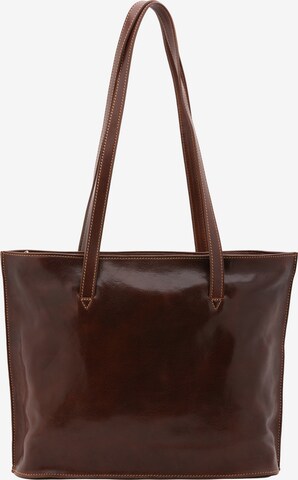 Borsa a spalla 'Borsa a Spalla Donna Pelle Vera Vacchetta - Chiusura Zip Made in Italy' di I Fratelli in marrone: frontale