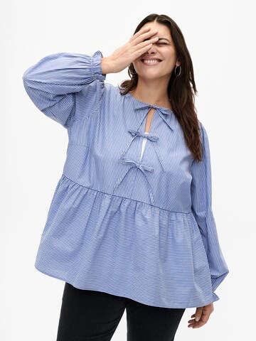 Zizzi Blouse 'MTASNIM' in Blauw: voorkant