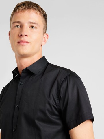 JACK & JONES Slim fit Button Up Shirt 'CARDIFF' in Black