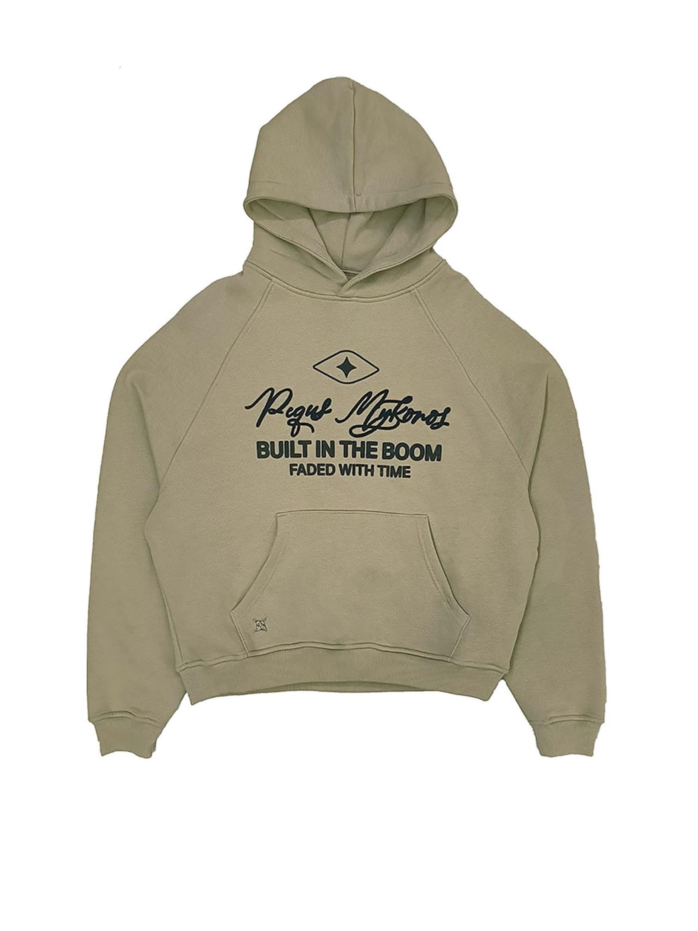 Pequs Sweatshirt 'Built In The Boom Logo' in Brown: front