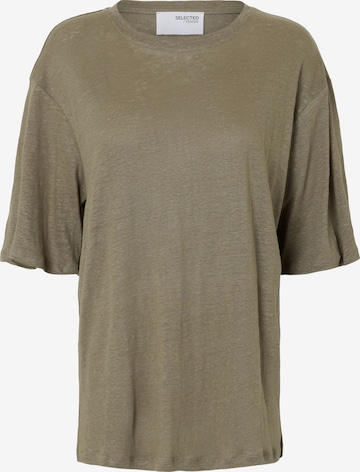 T-shirt oversize 'SLFVILJA' SELECTED en gris : devant