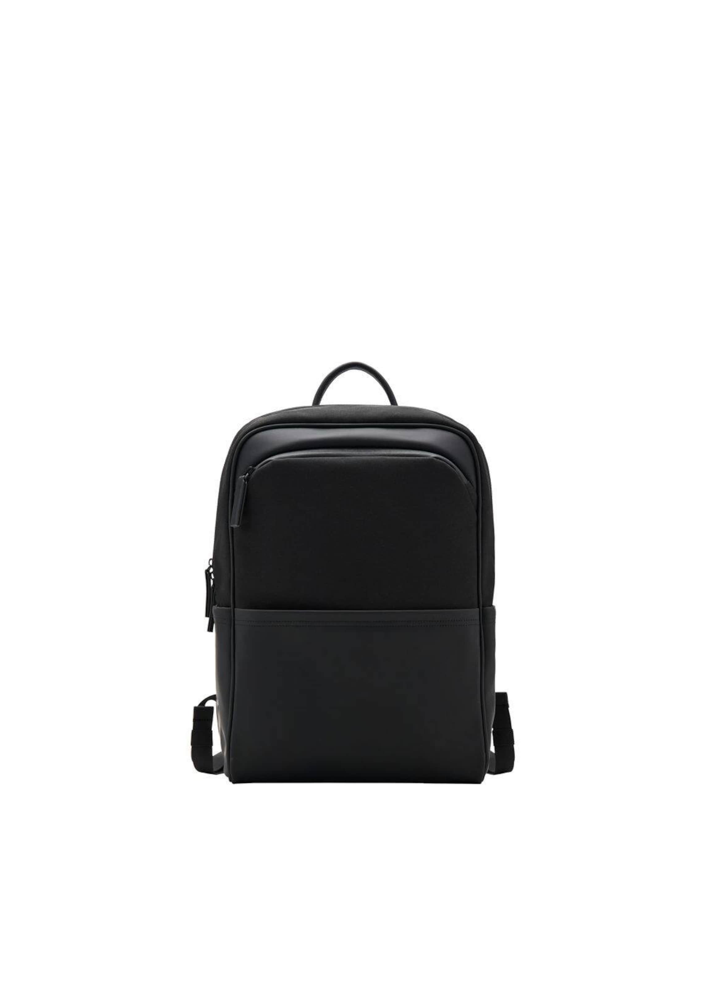 MANGO MAN Backpack 'Moss' in Black: front