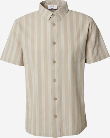 DAN FOX APPAREL Regular fit Button Up Shirt 'Levin' in Beige: front