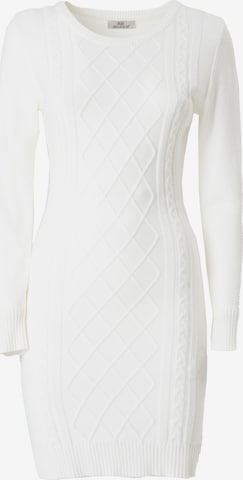 Influencer Gebreide jurk in Wit: voorkant