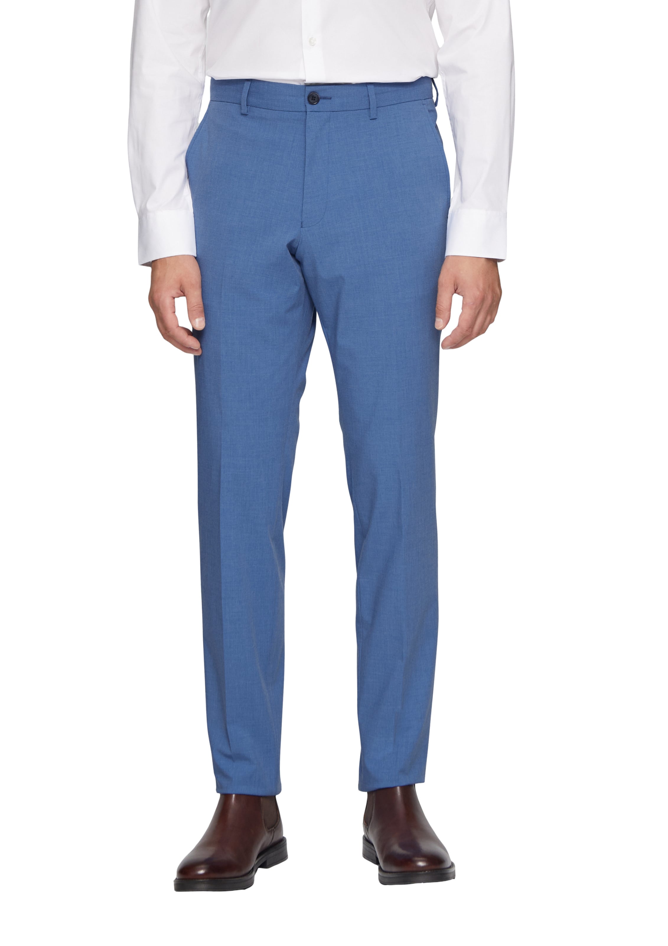 s.Oliver BLACK LABEL Úzky strih Nohavice - Modrá: predná strana